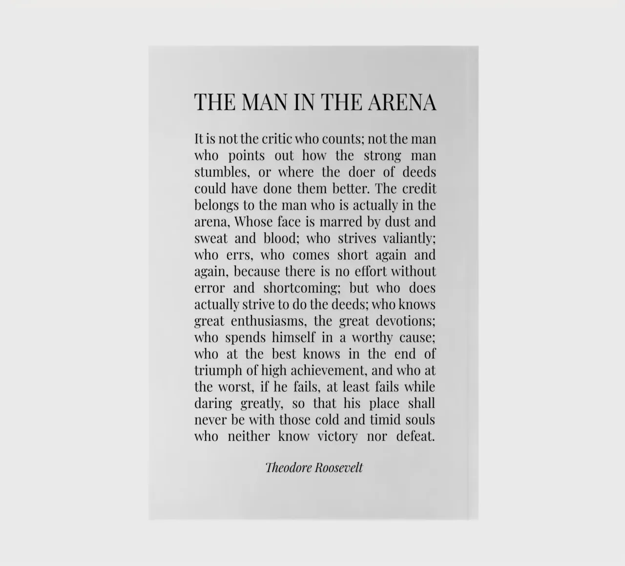 The Man in the arena Speech notebook by Paigaam Studio
