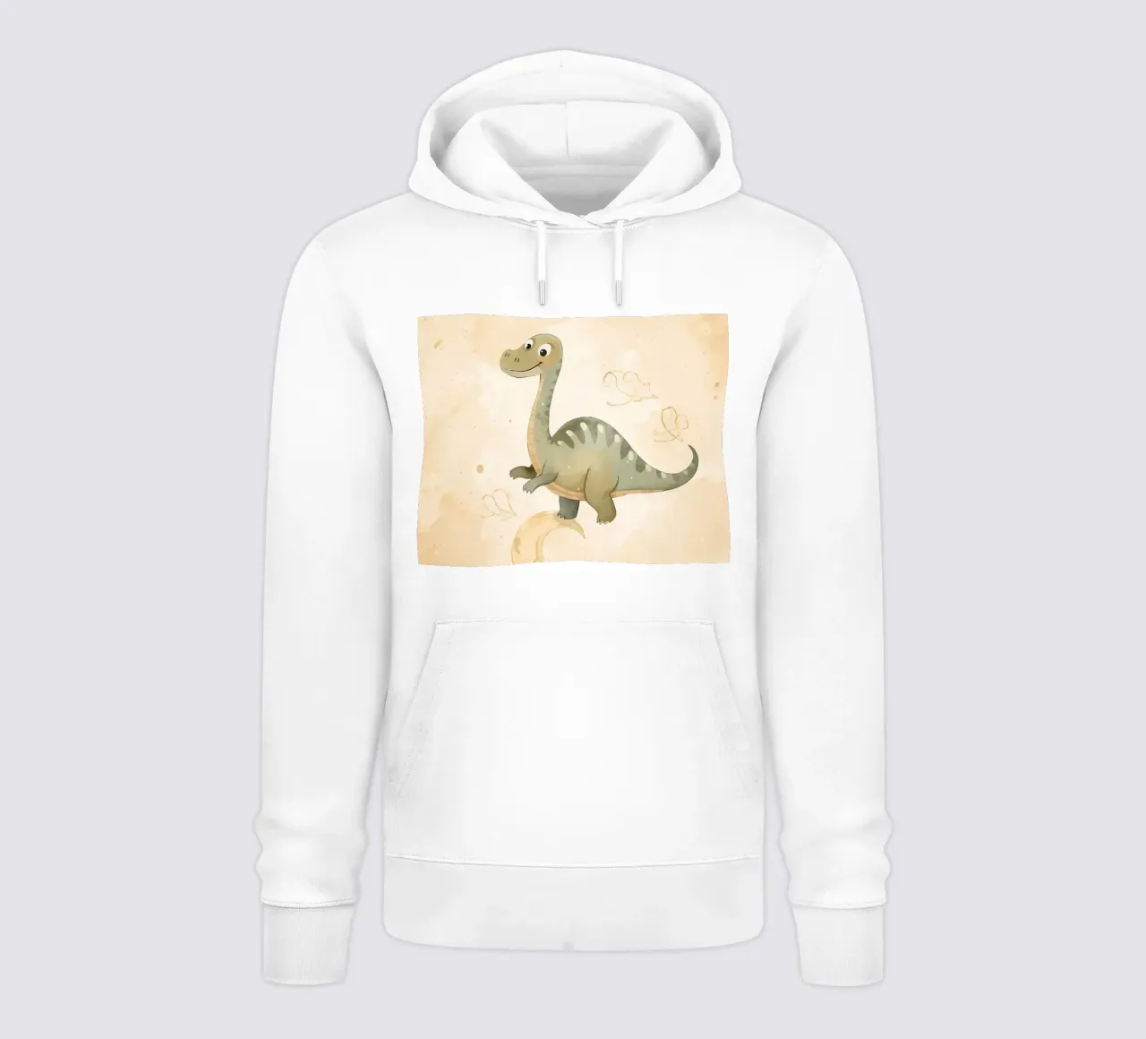 Dinosauro carino in equilibrio sulla mezzaluna felpa con cappuccio da DesignDoodle