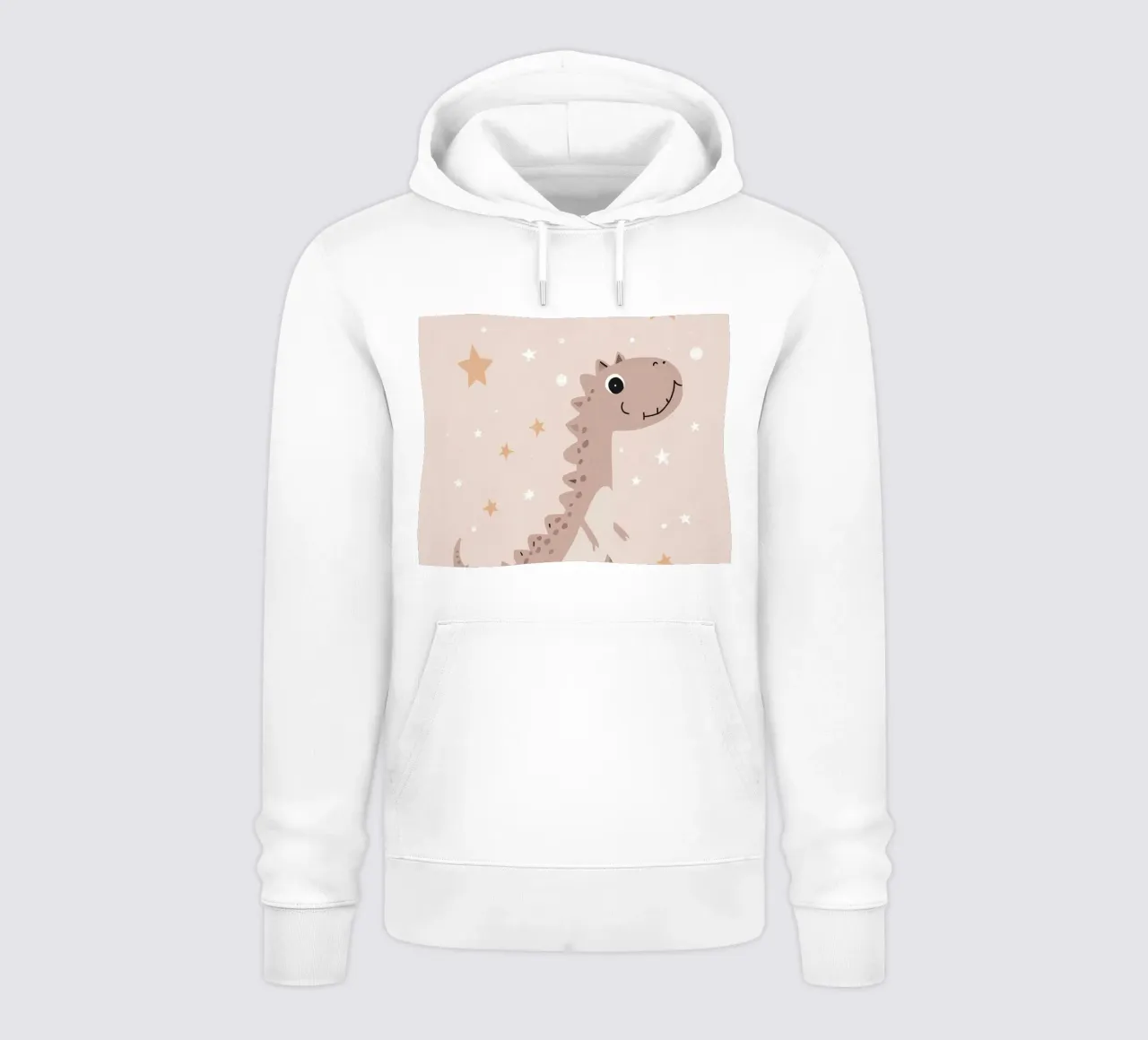 Dinosauro con stelle e nuvole felpa con cappuccio da DesignDoodle