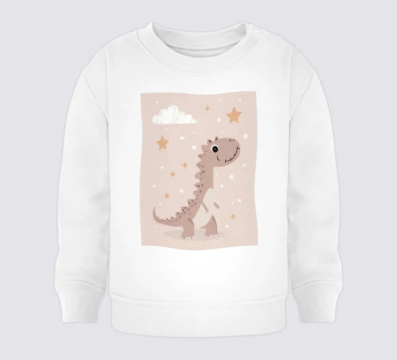 Dinosauro con stelle e nuvole felpa neonato da DesignDoodle