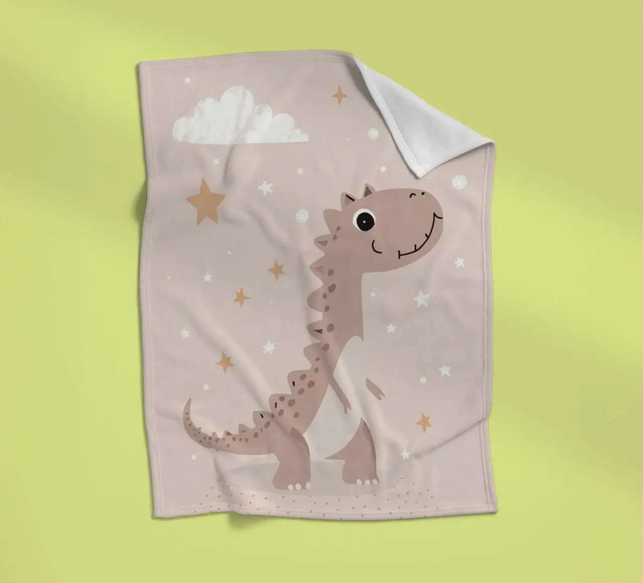 Dinosauro con stelle e nuvole coperta in pile da DesignDoodle