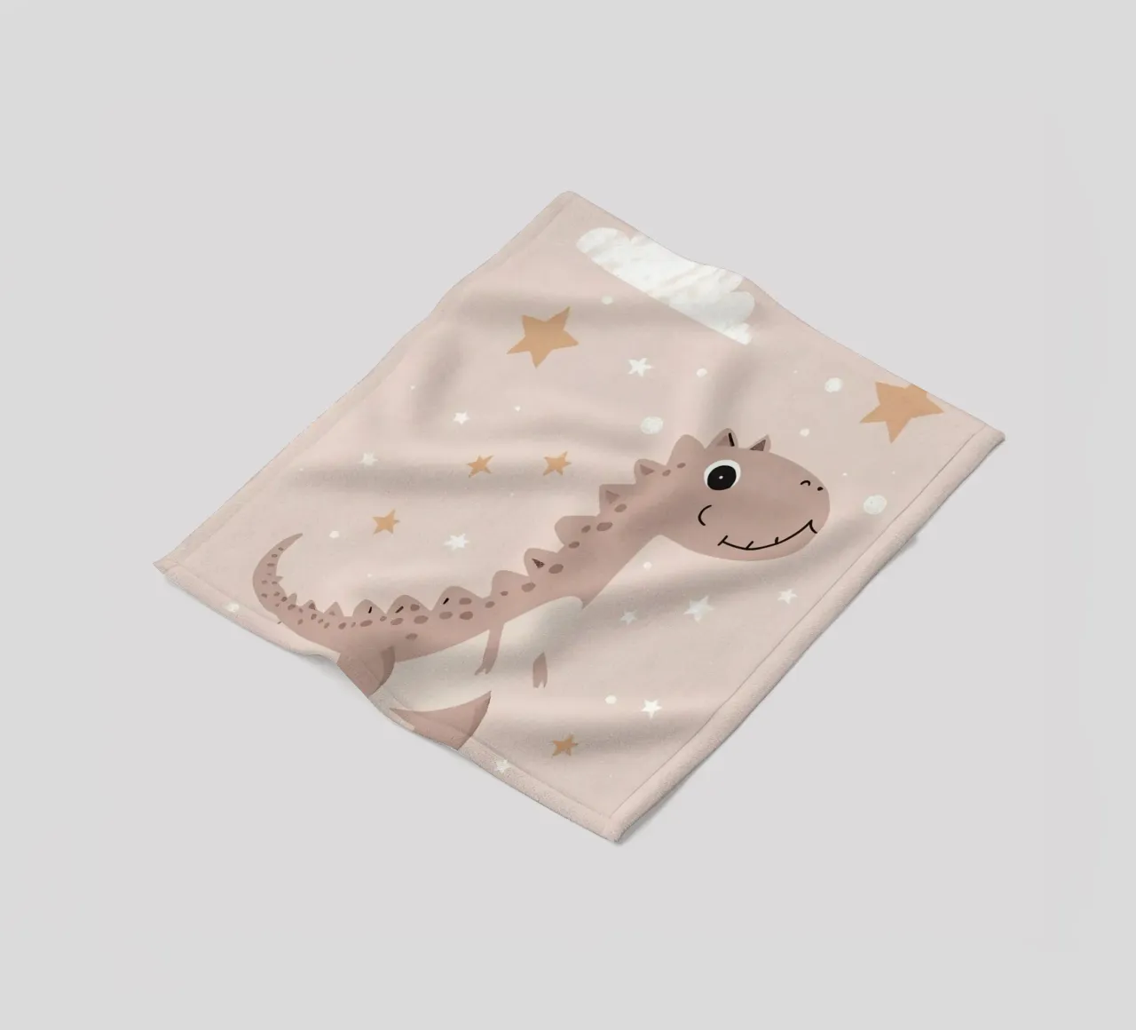 Dinosauro con stelle e nuvole coperta in pile da DesignDoodle