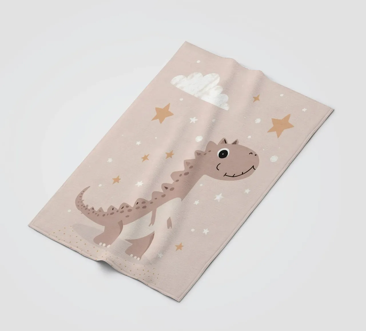 Dinosauro con stelle e nuvole coperta in pile da DesignDoodle