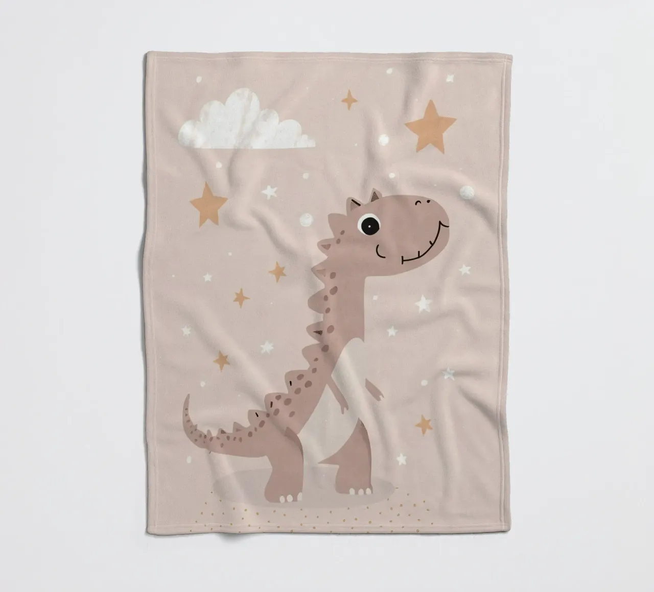 Dinosauro con stelle e nuvole coperta in pile da DesignDoodle