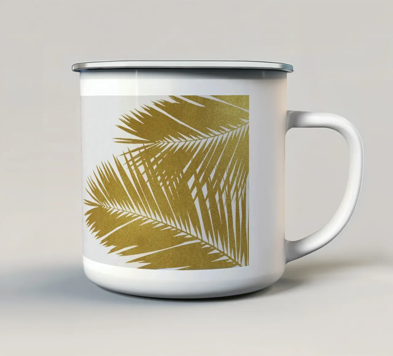 Oro a foglia di palma II tazza in smalto da Orara Studio