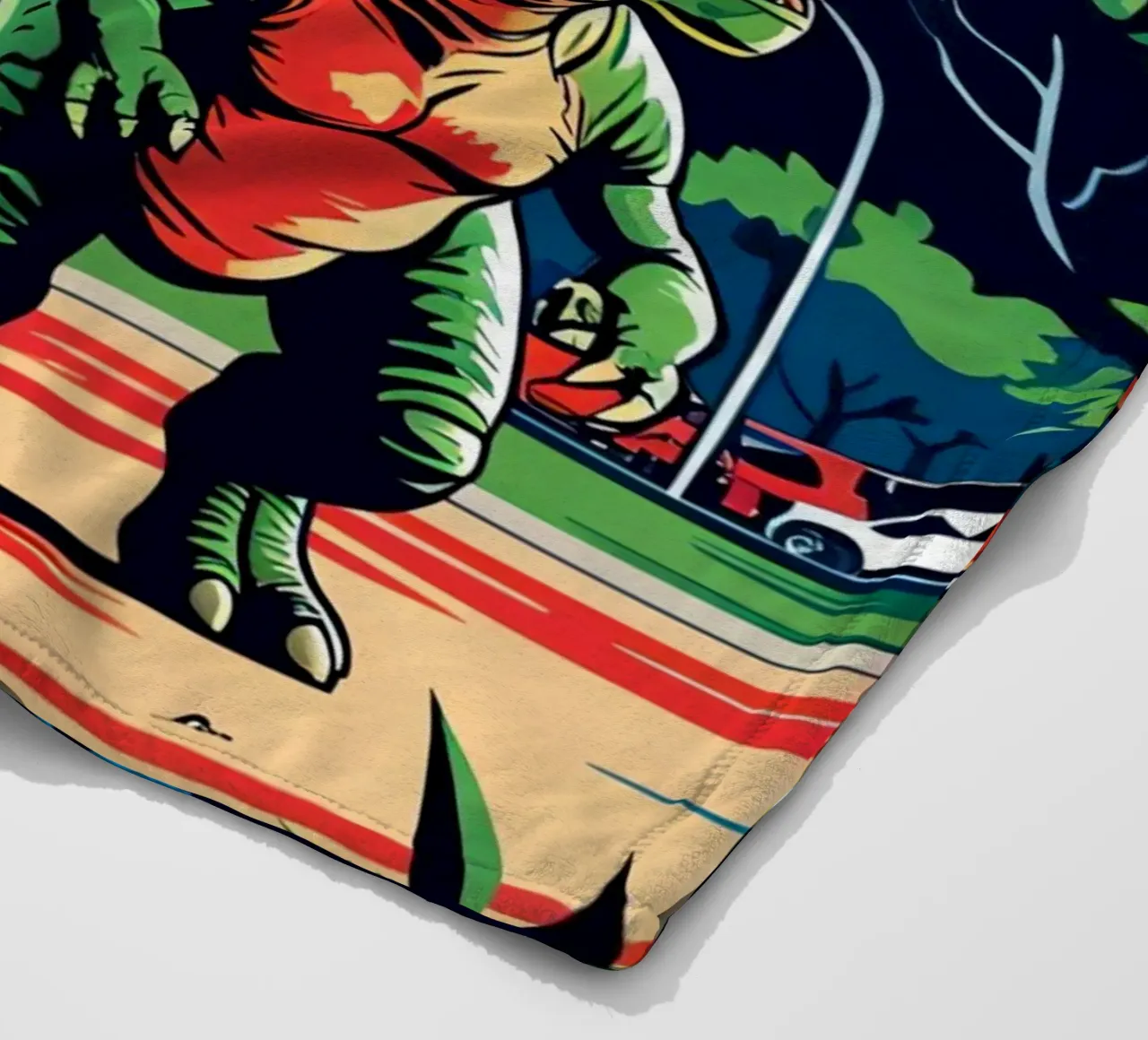 Dinosauri retrò in un parco con edifici urbani coperta in pile da DesignDoodle