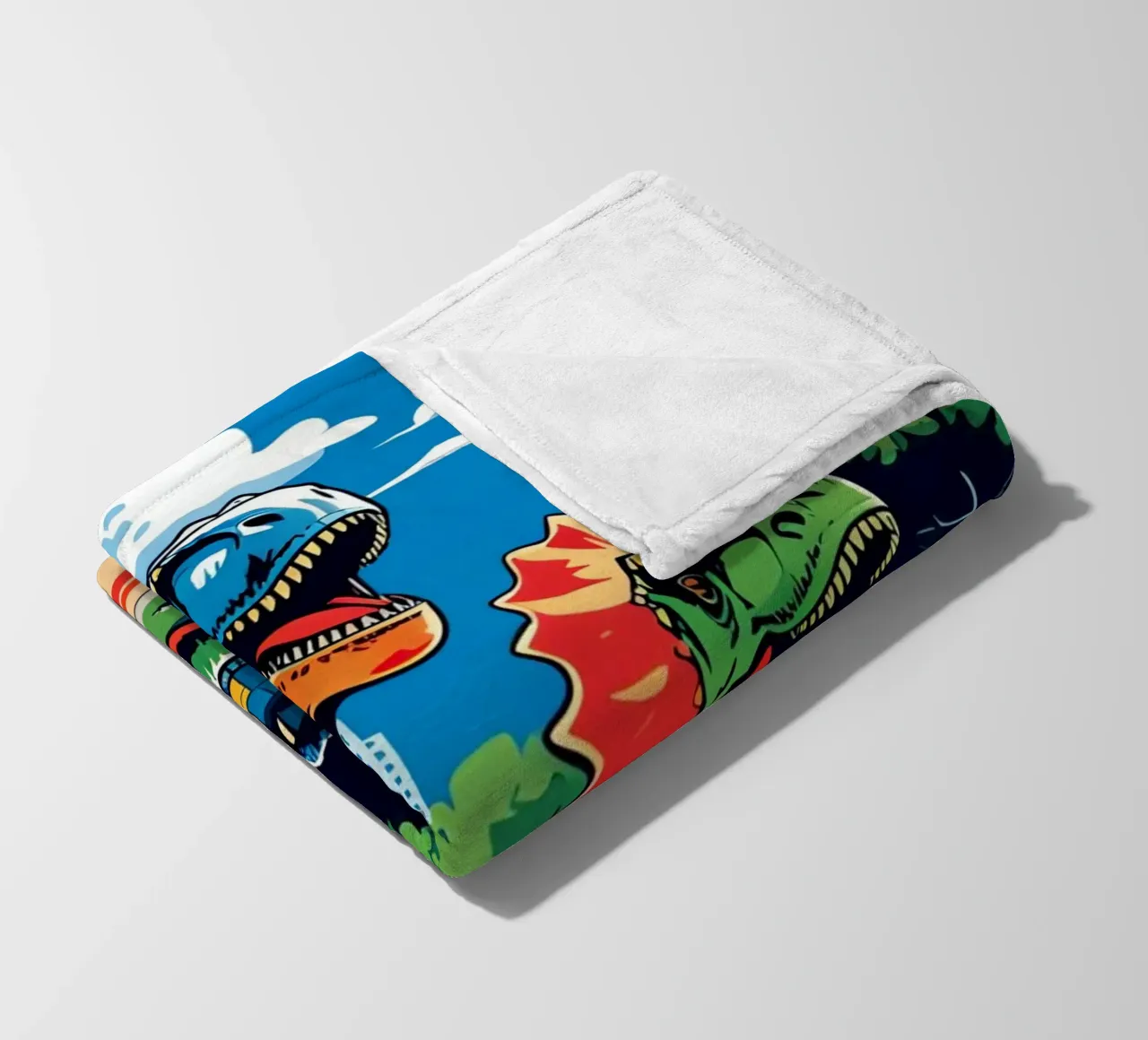 Dinosauri retrò in un parco con edifici urbani coperta in pile da DesignDoodle