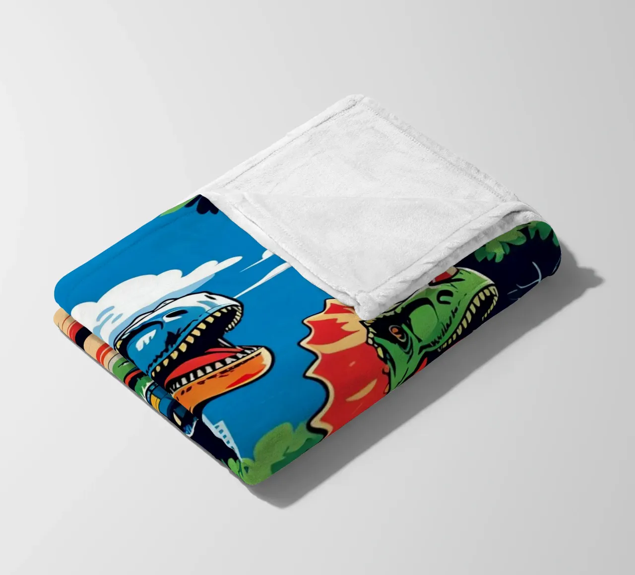 Dinosauri retrò in un parco con edifici urbani coperta in pile da DesignDoodle