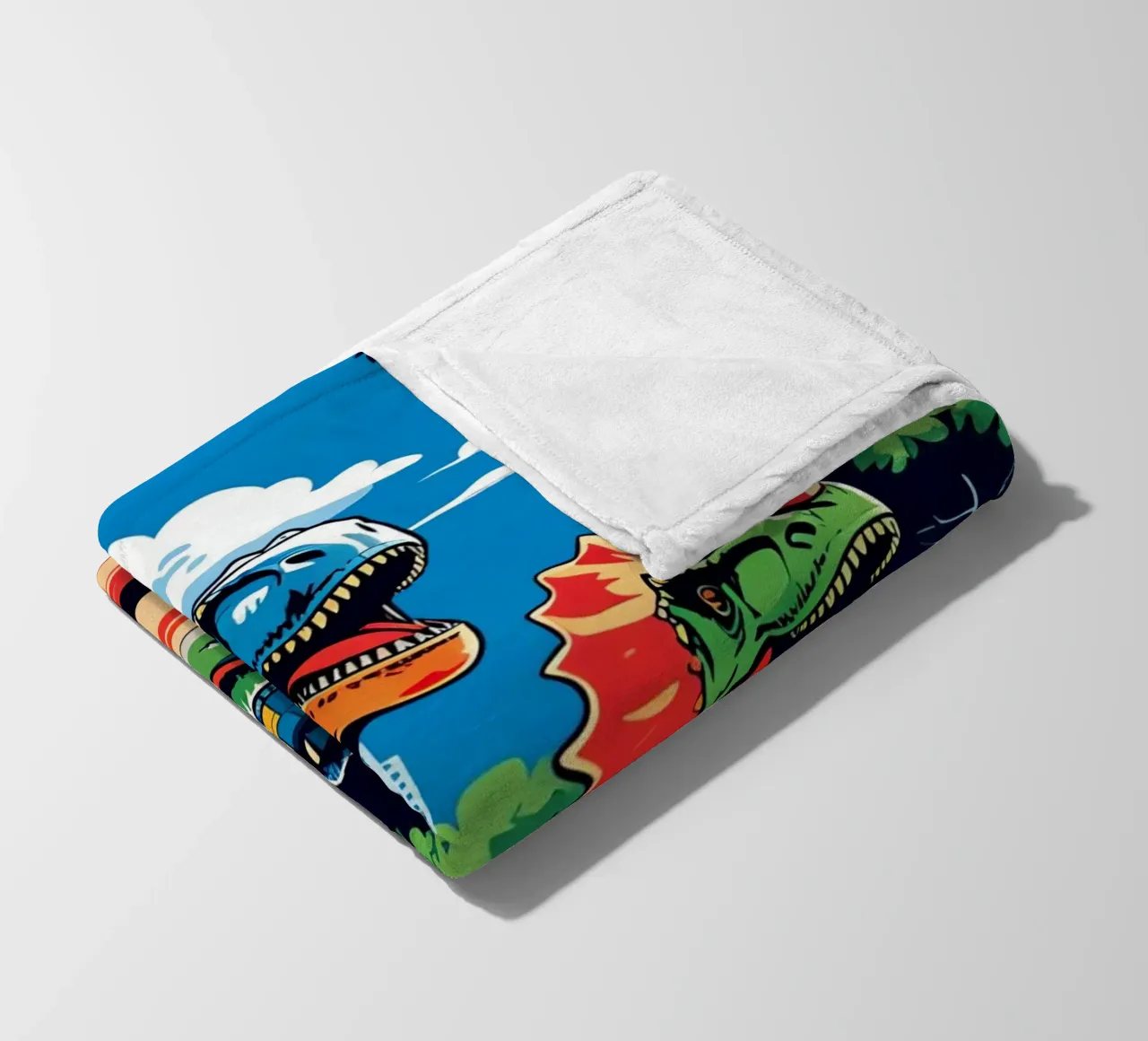 Dinosauri retrò in un parco con edifici urbani coperta in pile da DesignDoodle