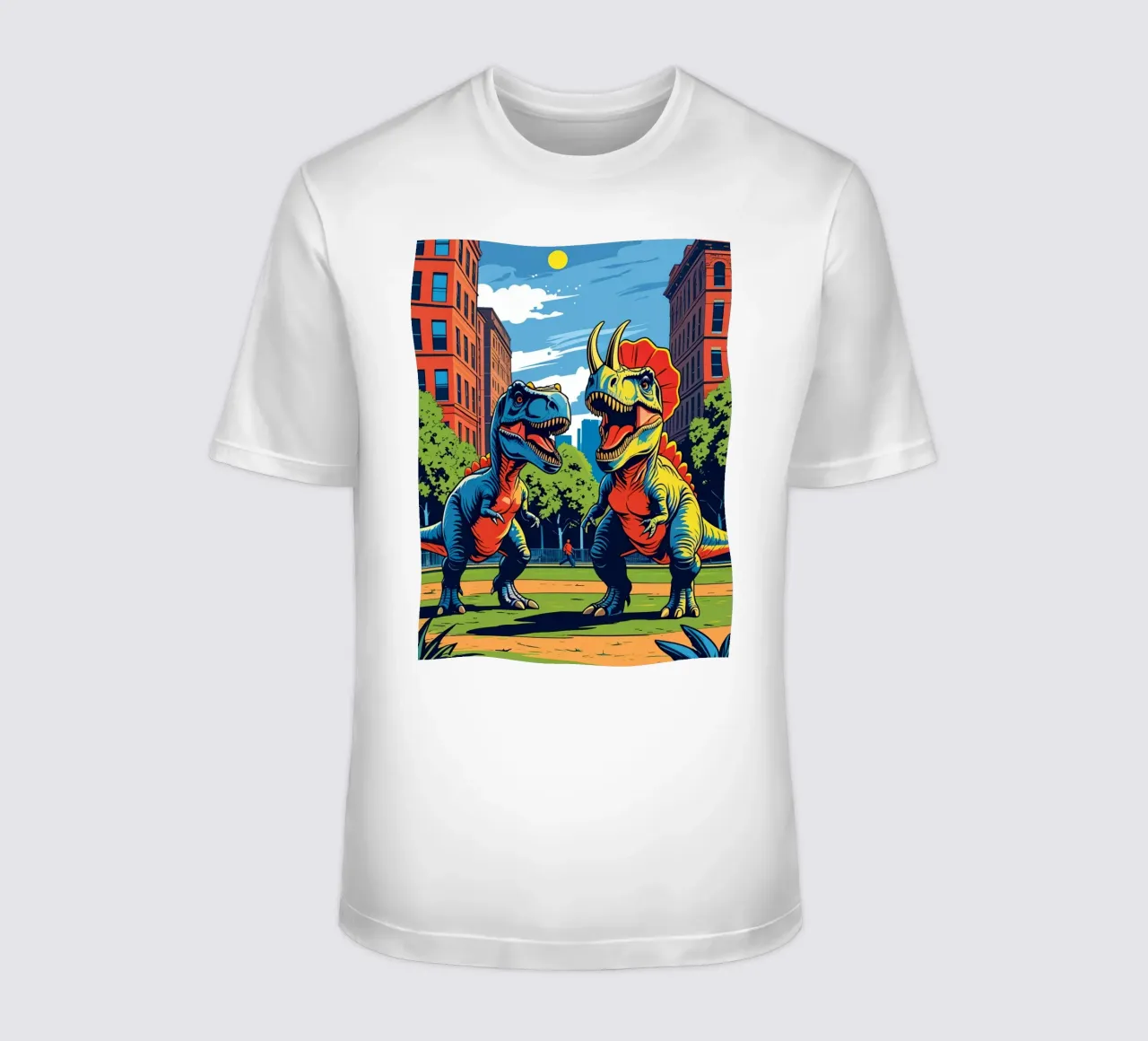 Dinosauri retrò nel parco urbano t-shirt da DesignDoodle