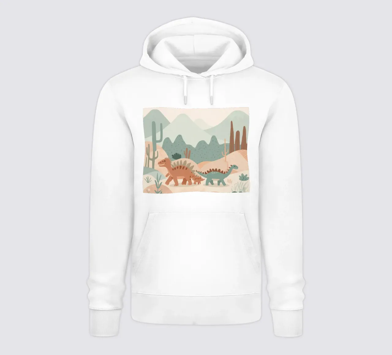 Dinosauri in un paesaggio a pastello felpa con cappuccio da DesignDoodle