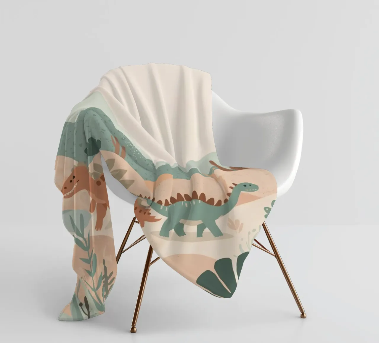Dinosauri in un paesaggio a pastello coperta in pile da DesignDoodle