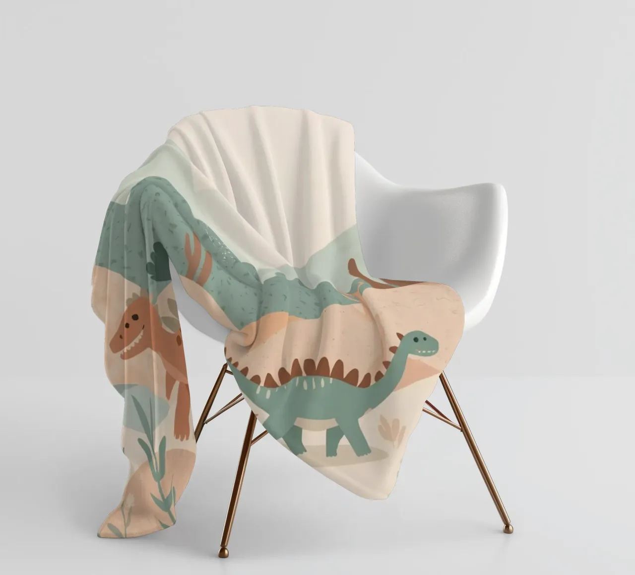 Dinosauri in un paesaggio a pastello coperta in pile da DesignDoodle