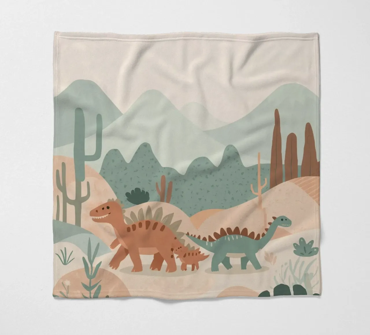 Dinosauri in un paesaggio a pastello coperta in pile da DesignDoodle