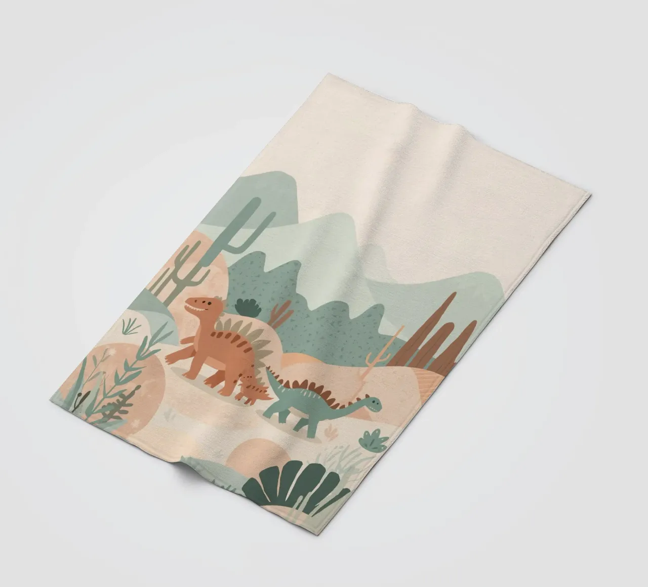 Dinosauri in un paesaggio a pastello coperta in pile da DesignDoodle