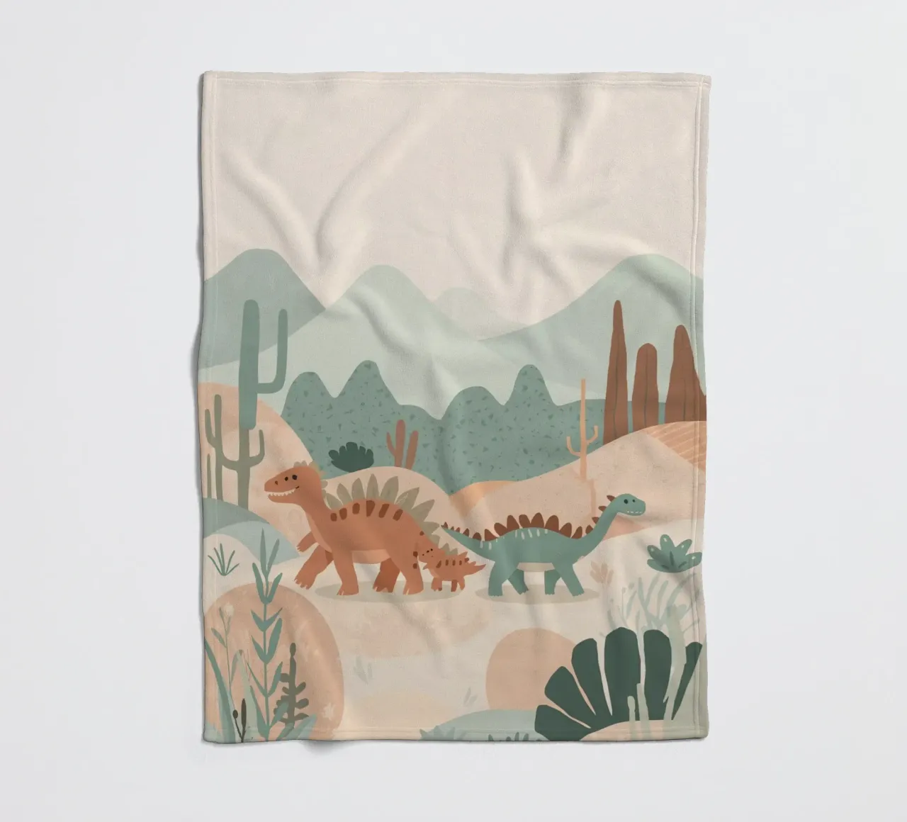 Dinosauri in un paesaggio a pastello coperta in pile da DesignDoodle