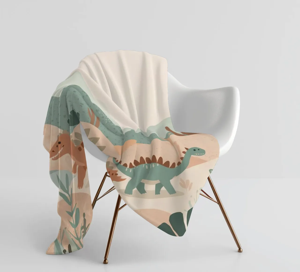 Dinosauri in un paesaggio a pastello coperta in pile da DesignDoodle