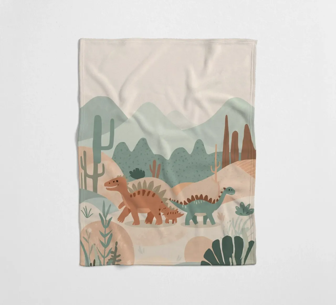 Dinosauri in un paesaggio a pastello coperta in pile da DesignDoodle