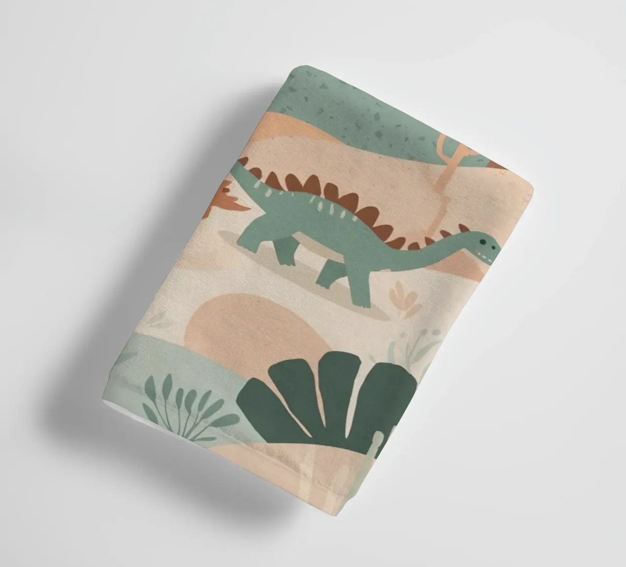 Dinosauri in un paesaggio a pastello asciugamano da bagno da DesignDoodle