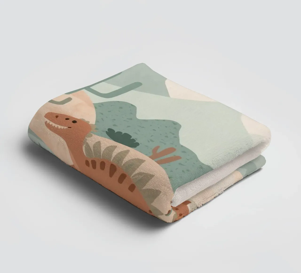 Dinosauri in un paesaggio a pastello asciugamano da bagno da DesignDoodle