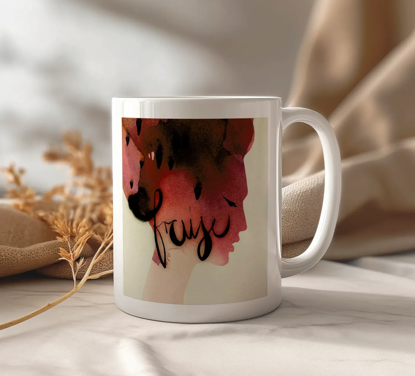 Fraise ceramic mug by Ekaterina Koroleva