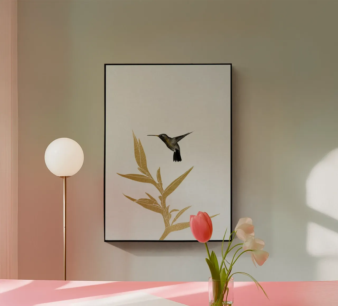 Colibrì e fiori II plexiglass da Orara Studio