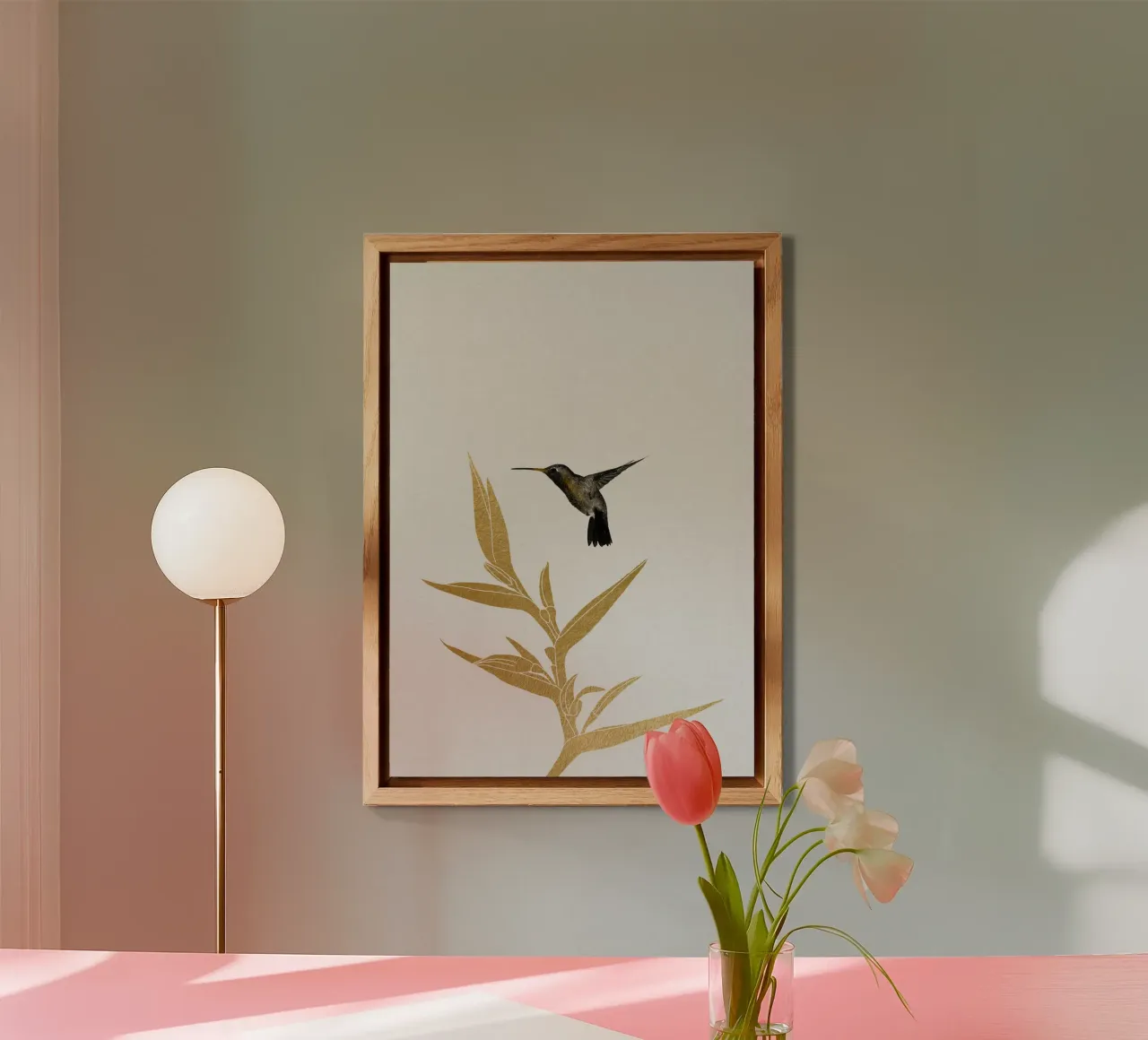 Colibrì e fiori II alluminio dibond da Orara Studio