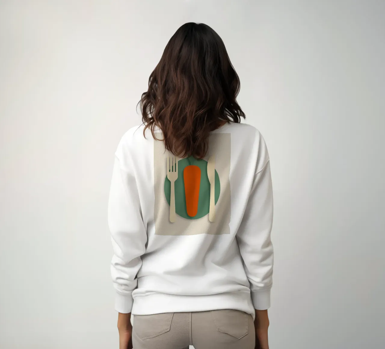 carota sul piatto cucchiaio e coltello felpa da SADELA