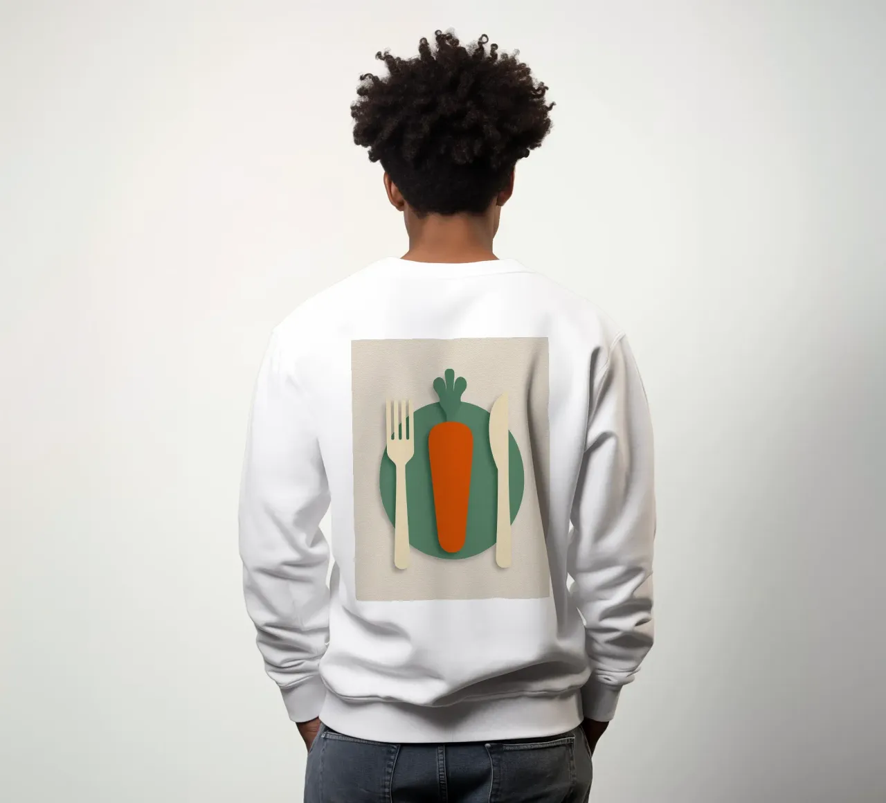 carota sul piatto cucchiaio e coltello felpa da SADELA