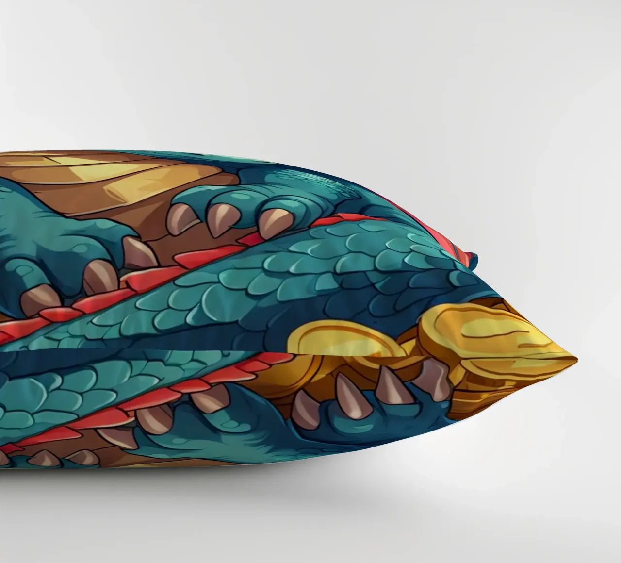 Drago che dorme sulle monete d'oro cuscino da DesignDoodle