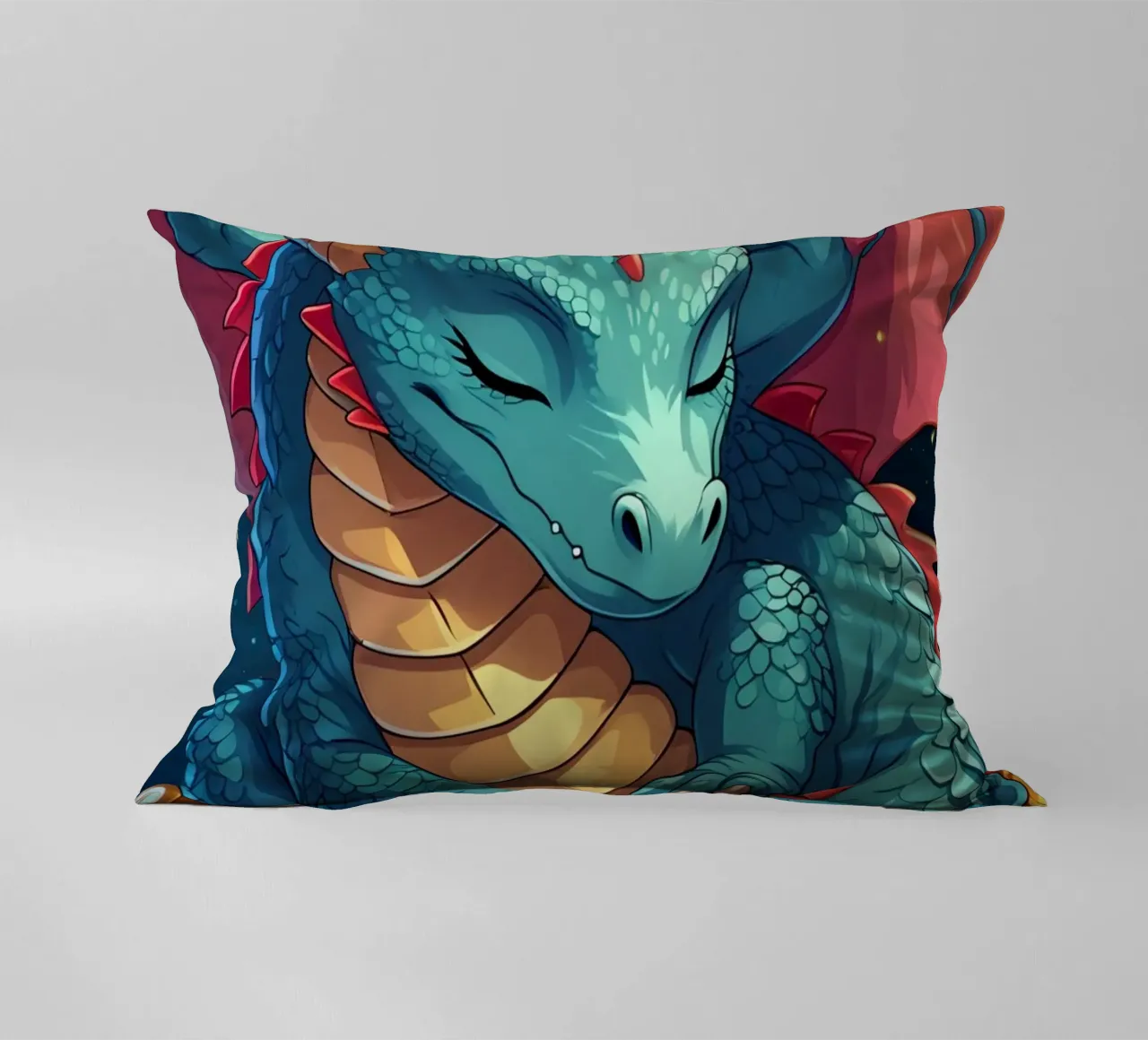 Drago che dorme sulle monete d'oro cuscino da DesignDoodle