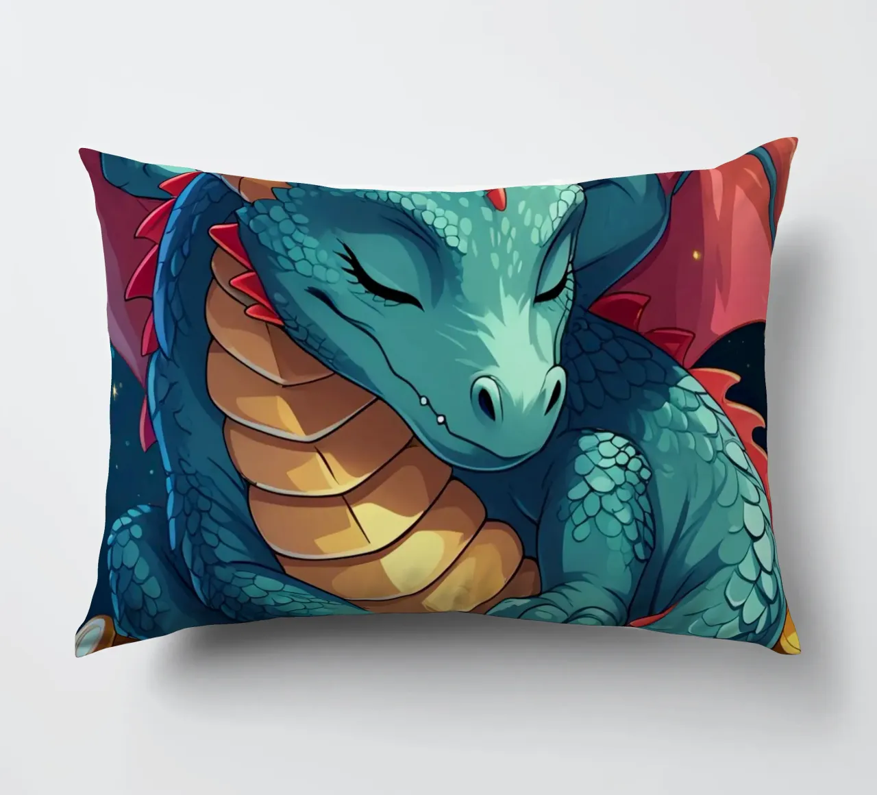 Drago che dorme sulle monete d'oro cuscino da DesignDoodle