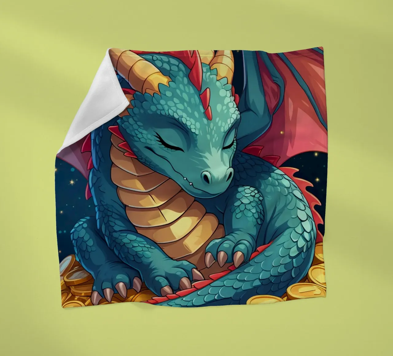 Drago che dorme sulle monete d'oro coperta in pile da DesignDoodle