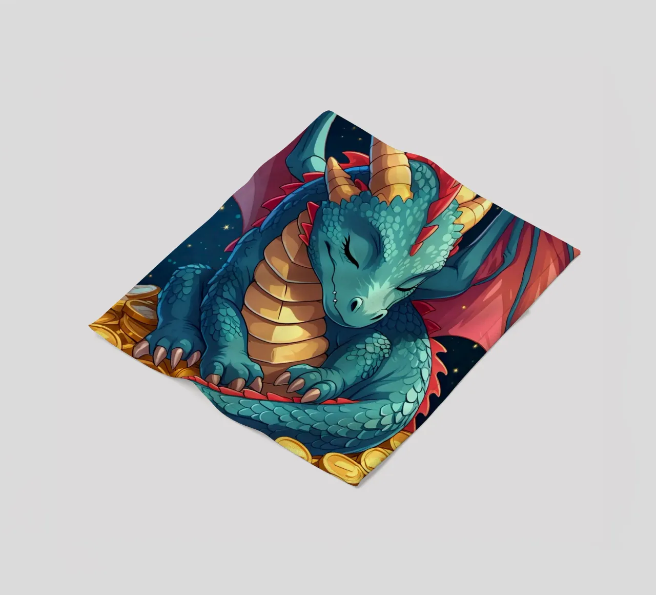 Drago che dorme sulle monete d'oro coperta in pile da DesignDoodle