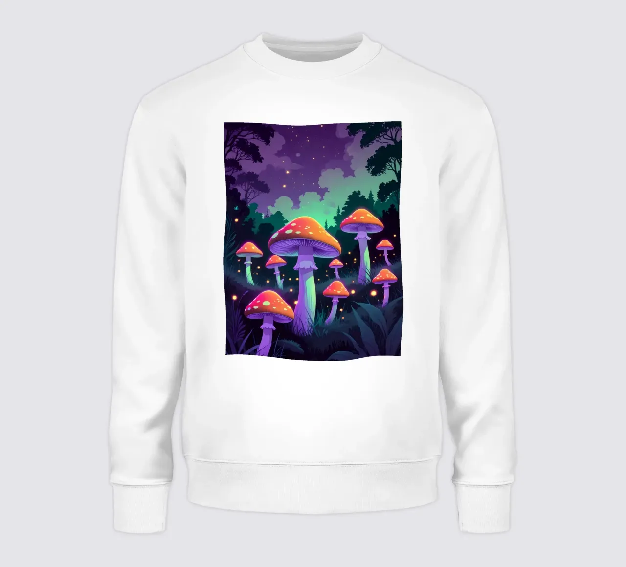 Foresta incantata con funghi luminosi felpa da DesignDoodle