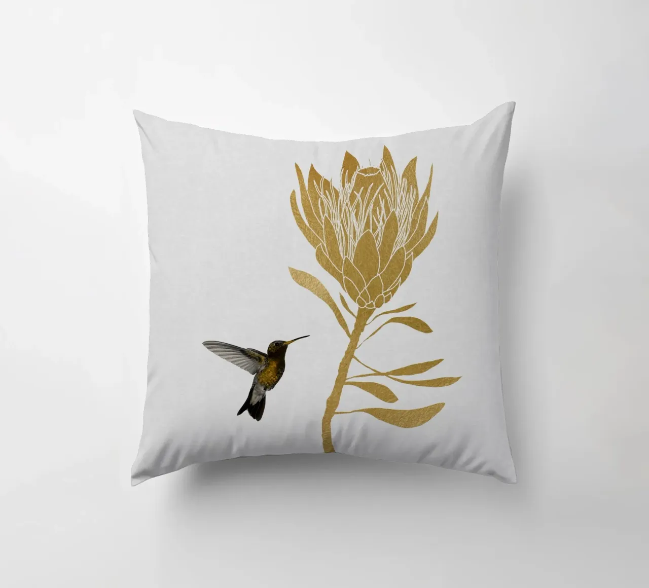 Colibrì e fiori I cuscino da Orara Studio