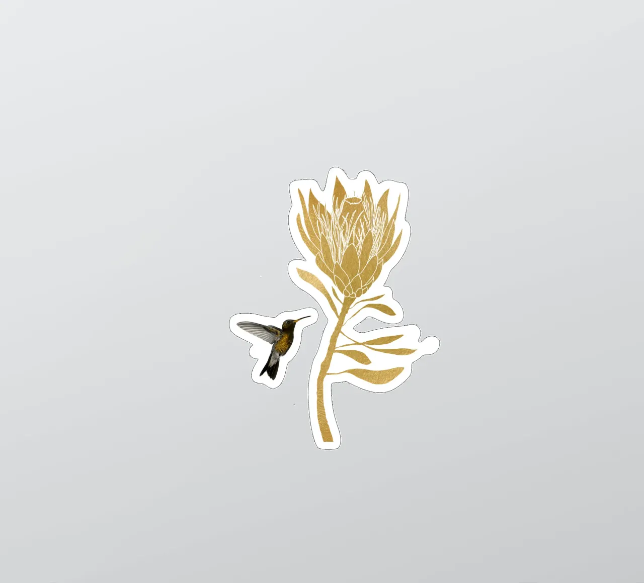 Hummingbird & Flower I sticker by Orara Studio