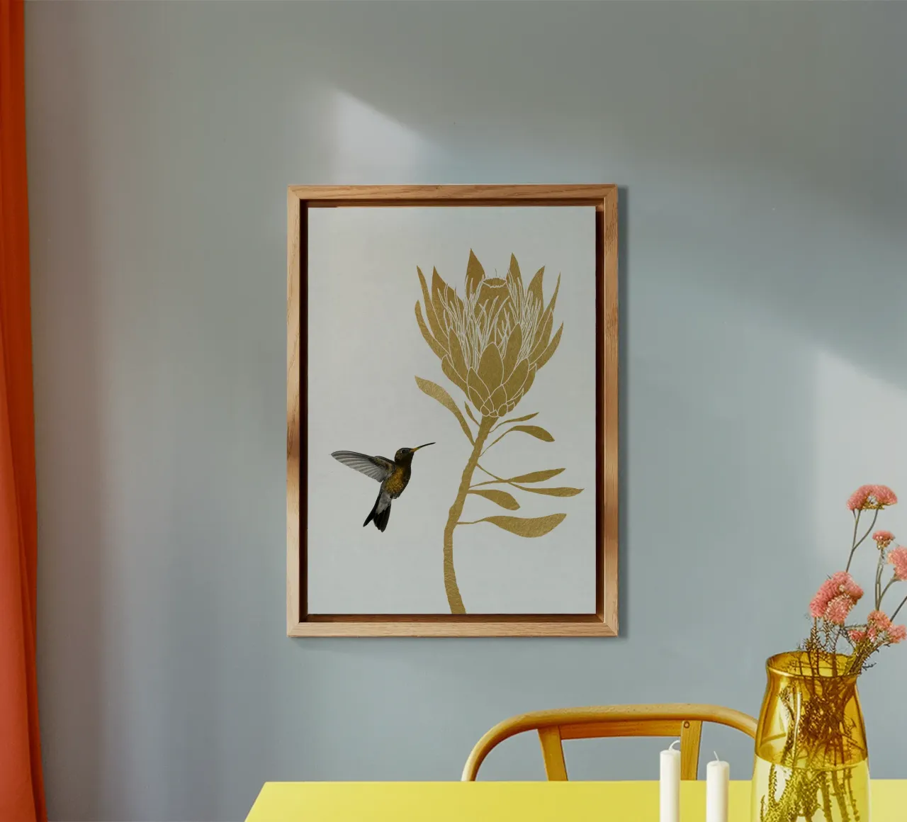 Colibrì e fiori I alluminio dibond da Orara Studio