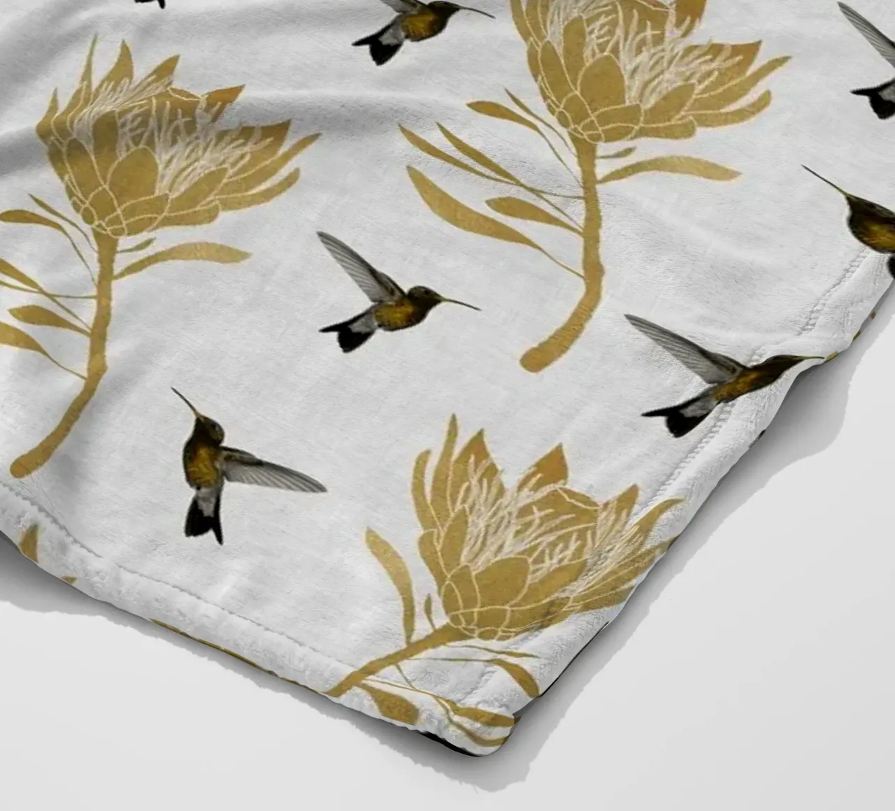 Colibrì e fiori I coperta in pile da Orara Studio