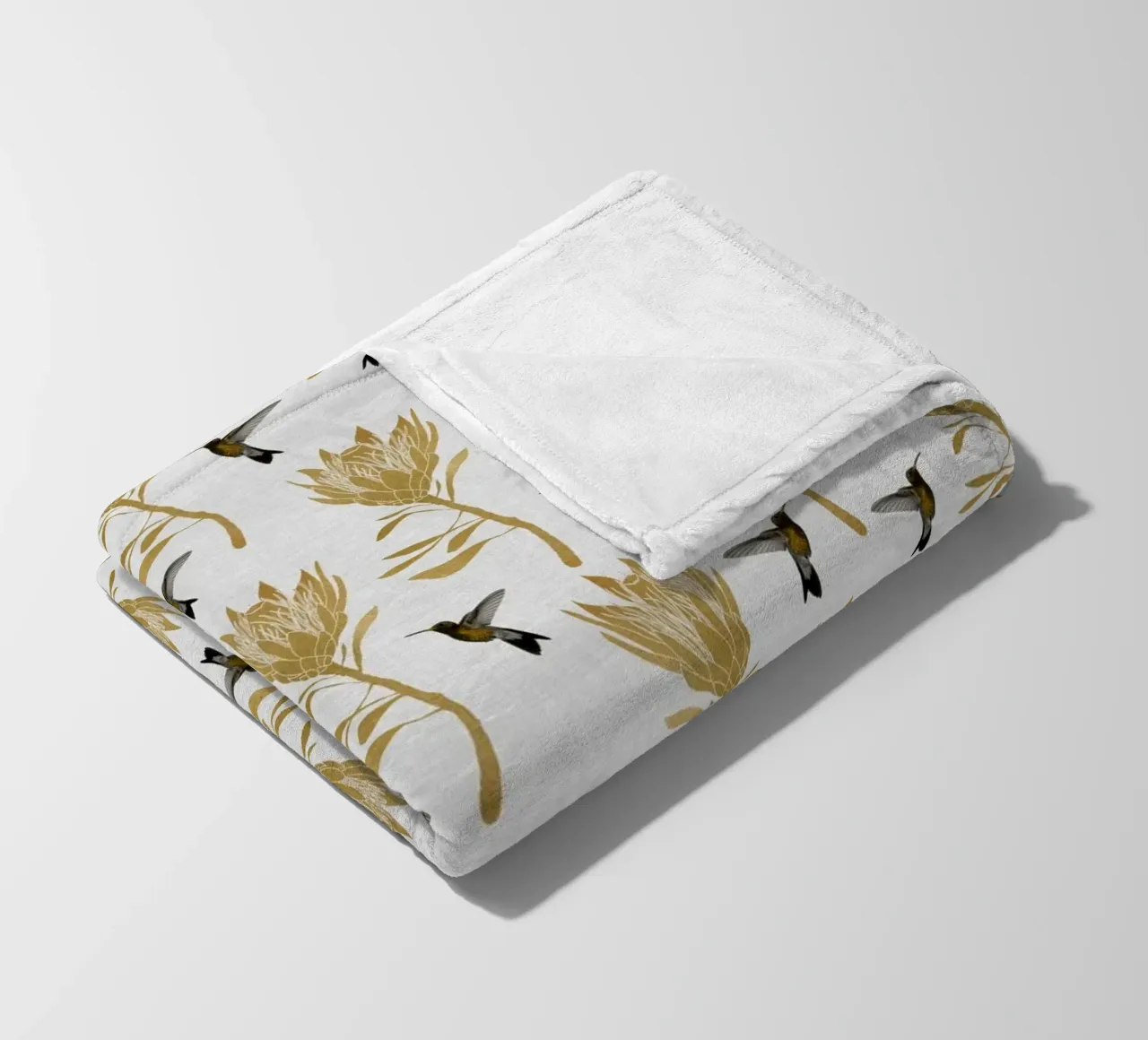 Colibrì e fiori I coperta in pile da Orara Studio