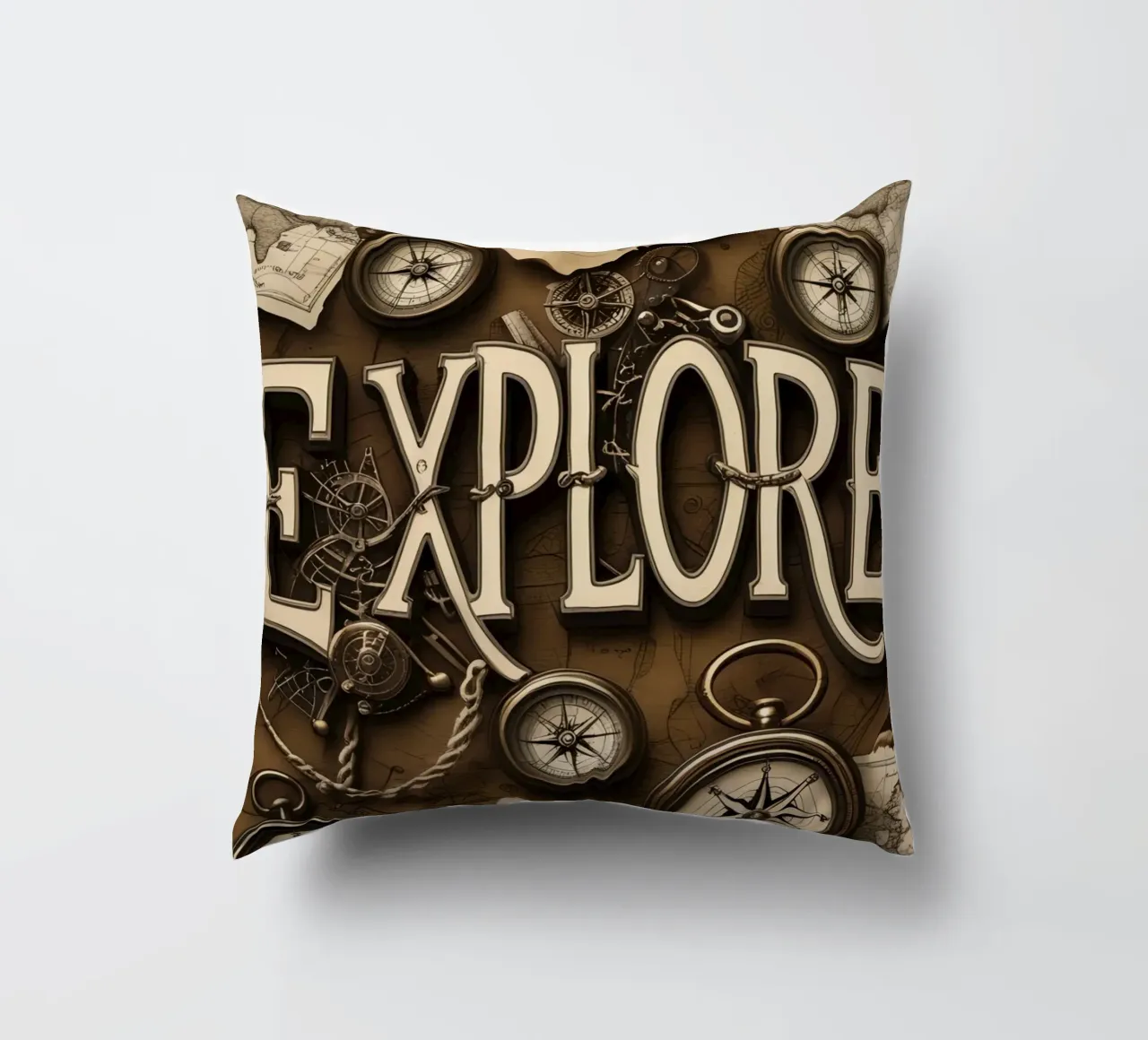 Esplorare l'arte con bussole e mappe cuscino da DesignDoodle