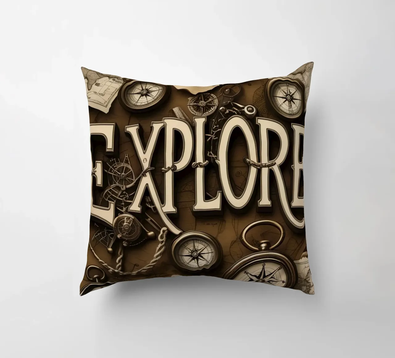 Esplorare l'arte con bussole e mappe cuscino da DesignDoodle