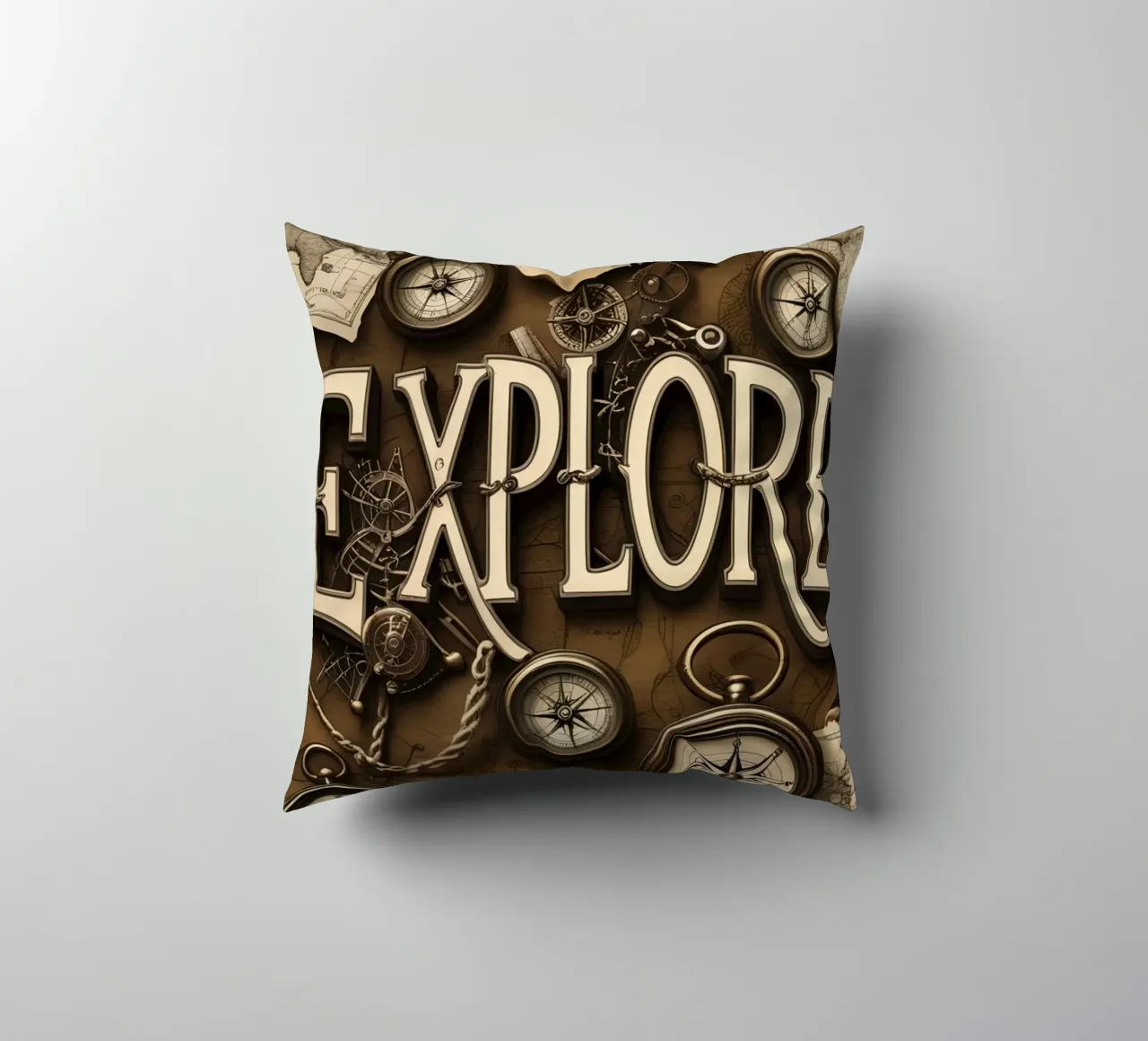Esplorare l'arte con bussole e mappe cuscino da DesignDoodle