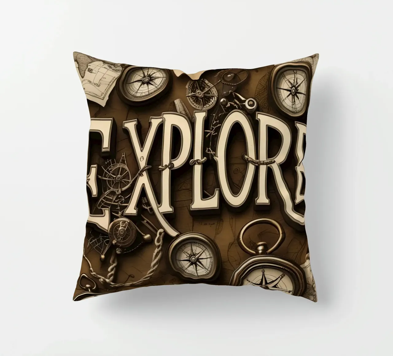 Esplorare l'arte con bussole e mappe cuscino da DesignDoodle