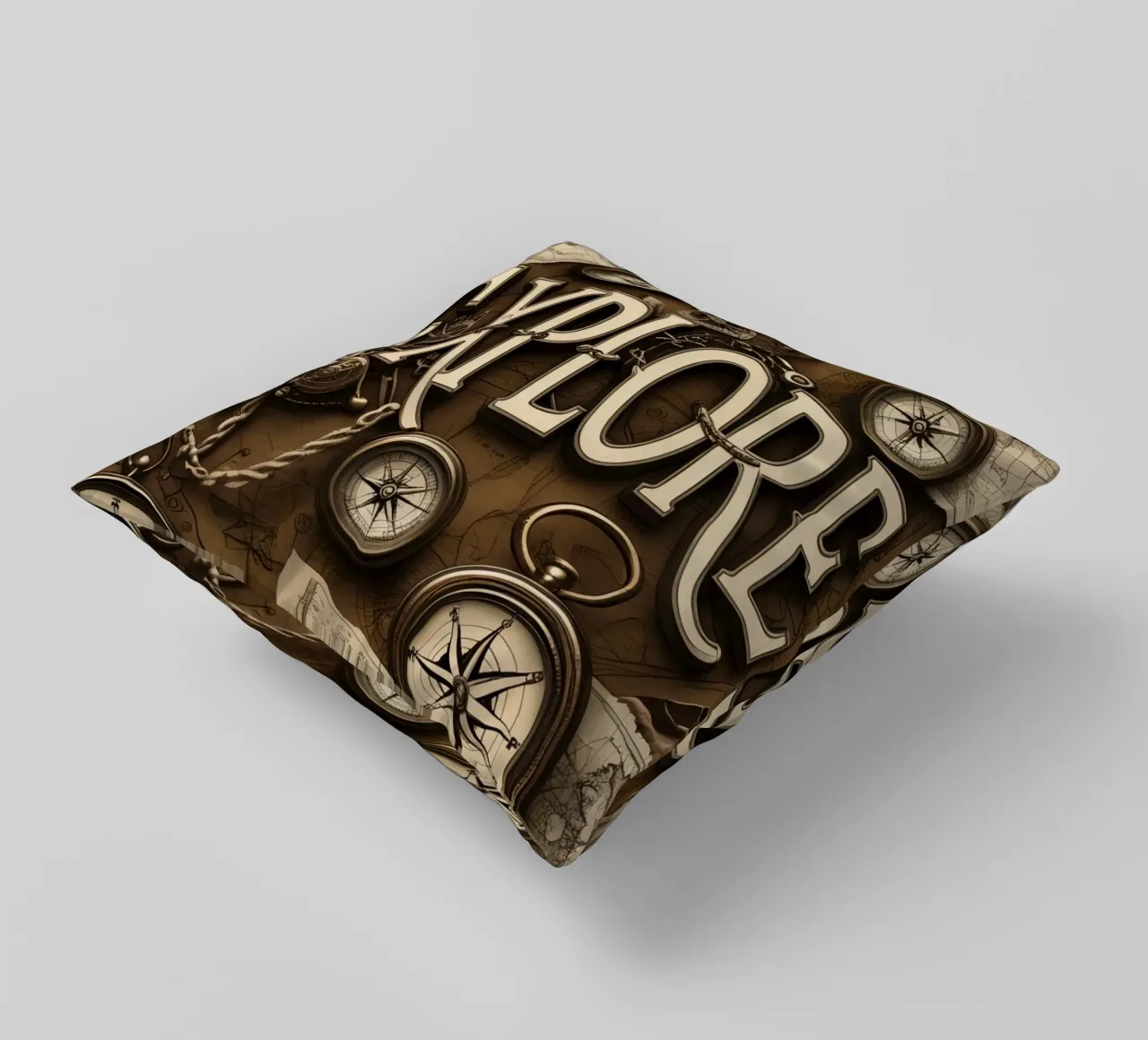 Esplorare l'arte con bussole e mappe cuscino da DesignDoodle