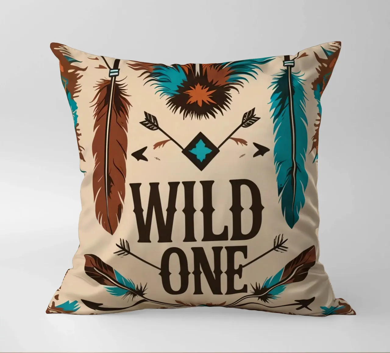 Piume e frecce con "WILD ONE cuscino da DesignDoodle