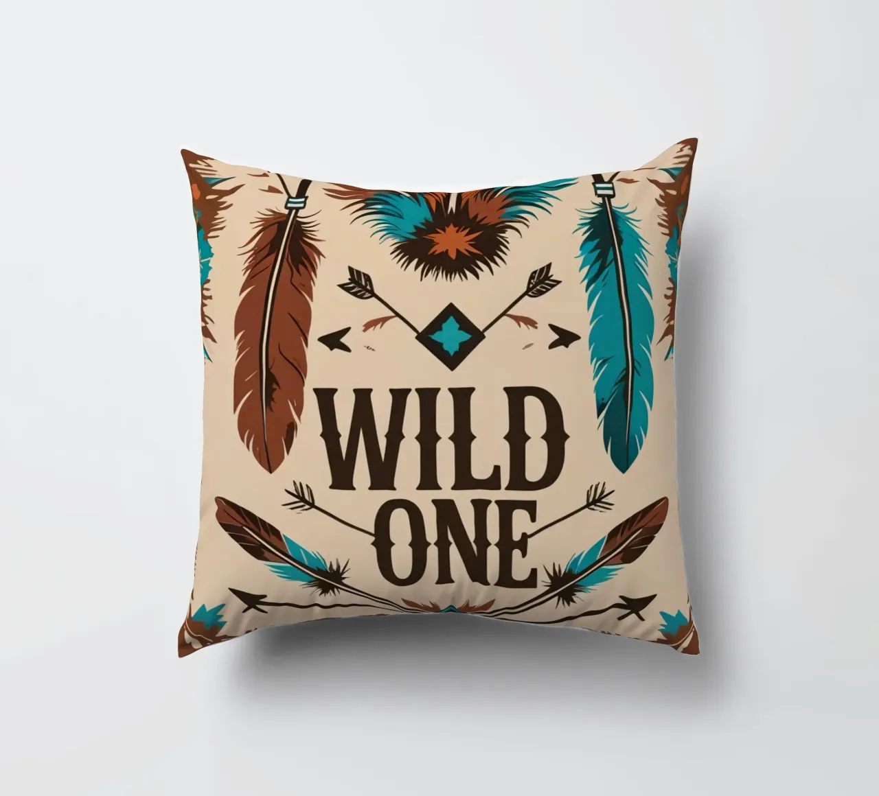 Piume e frecce con "WILD ONE cuscino da DesignDoodle