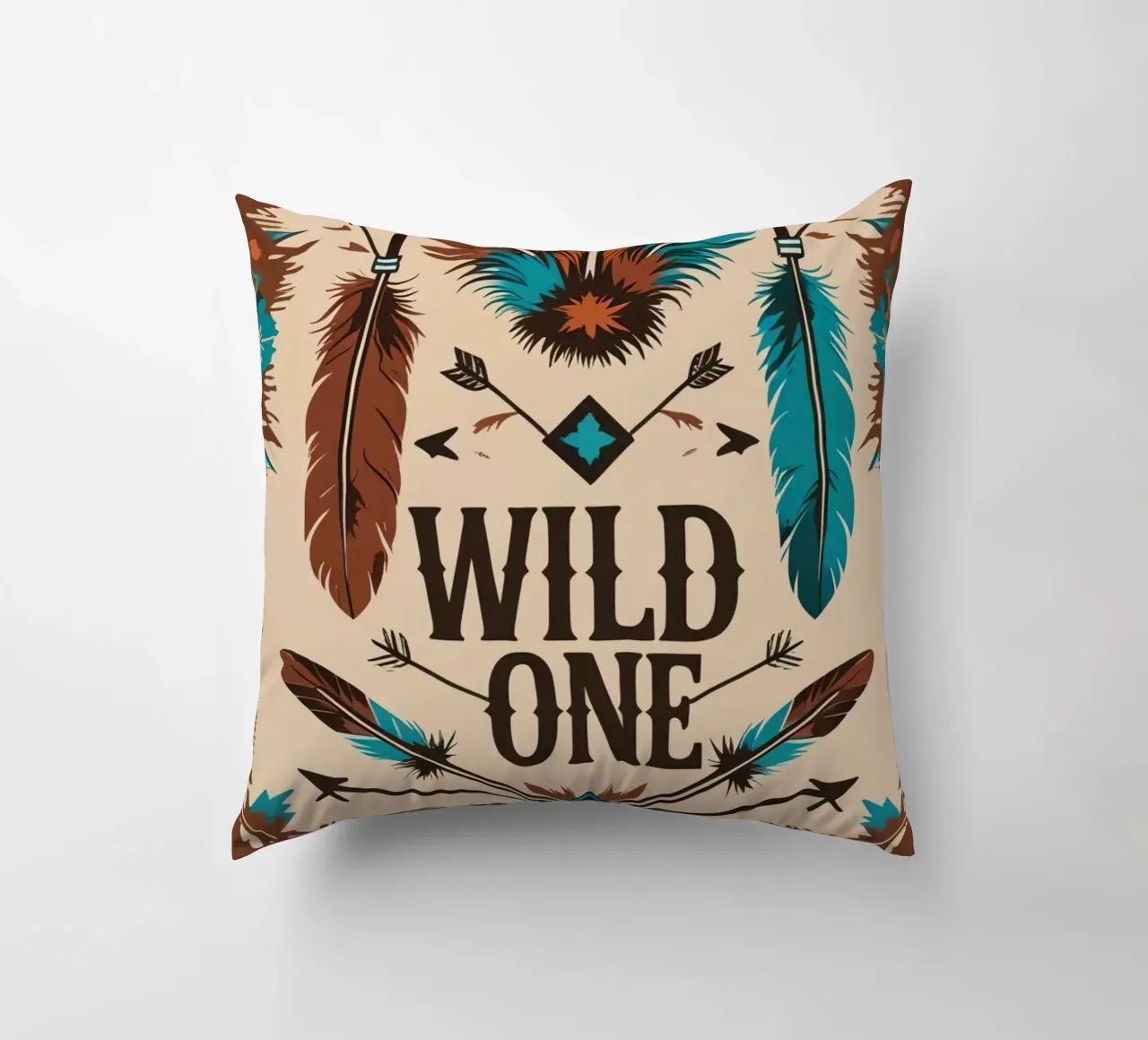 Piume e frecce con "WILD ONE cuscino da DesignDoodle