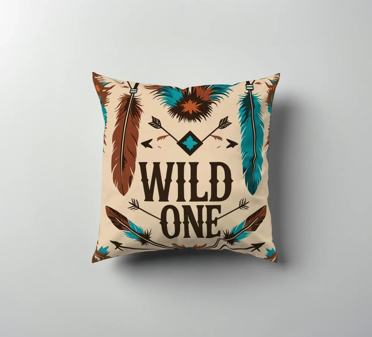 Piume e frecce con "WILD ONE cuscino da DesignDoodle