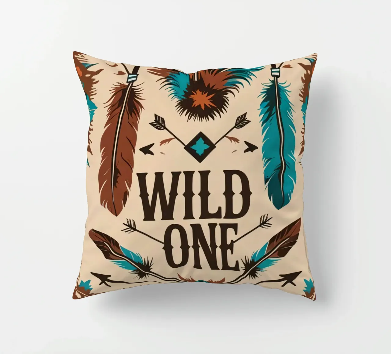 Piume e frecce con "WILD ONE cuscino da DesignDoodle